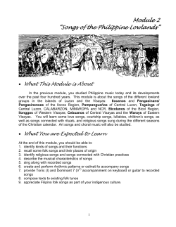 Module 2 “Songs of the Philippine Lowlands” What This Module is About •
