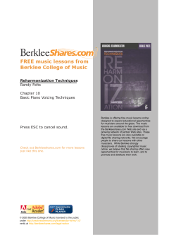 FREE music lessons from Berklee College of Music Reharmonization Techniques Randy Felts