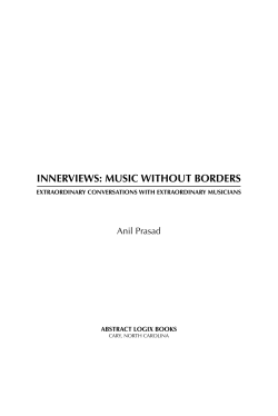 InnervIews: MusIc wIthout Borders Anil Prasad aBstract LogIx Books