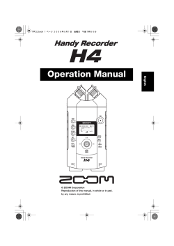 Operation Manual English © ZOOM Corporation