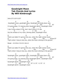 Goodnight Moon Tab Chords And Lyrics By Will Kimbrough