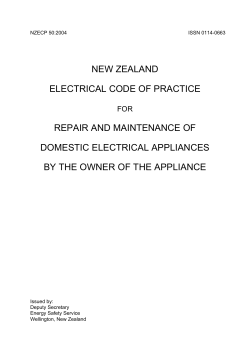 NEW ZEALAND ELECTRICAL CODE OF PRACTICE  REPAIR AND MAINTENANCE OF