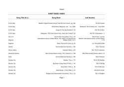 SHEET MUSIC INDEX Song Title (K-L) Song Book Call Number