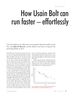 How Usain Bolt can run faster – effortlessly