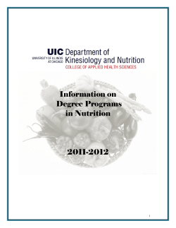Information on Degree Programs in Nutrition