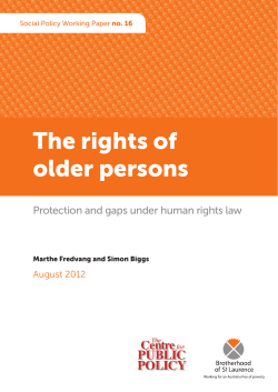 The rights of older persons Protection and gaps under human rights law