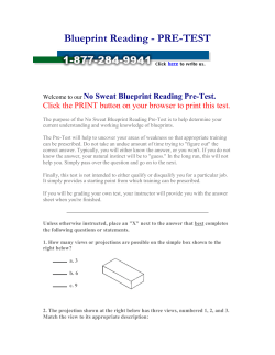 Blueprint Reading - PRE-TEST No Sweat Blueprint Reading Pre-Test.