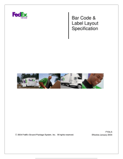 Bar Code &amp; Label Layout Specification