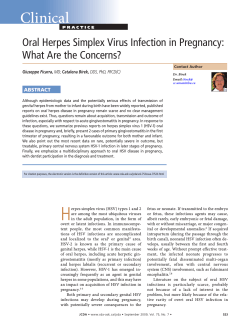 Clinical Oral Herpes Simplex Virus Infection in Pregnancy: What Are the Concerns? ABSTRACT