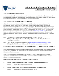APA Style Reference Citations  Library Resource Guide