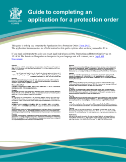 Guide to completing an application for a protection order