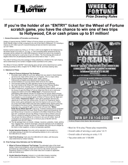 I.  General Description of Promotion and Drawings  Wheel of Fortune