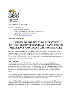 Public Relations Manager Grand Casino Mille Lacs and Grand Casino Hinckley
