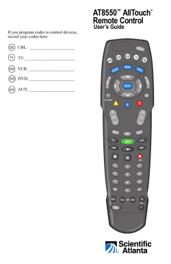 AT8550 AllTouch Remote Control User’s Guide