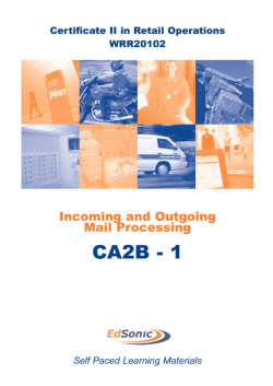 1 Incoming and Outgoing Mail Processing CA2B-1 Copyright 2003