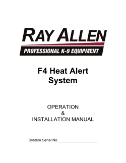 F4 Heat Alert System OPERATION &amp;