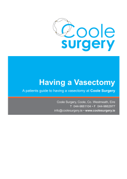 Coole Having a Vasectomy A patients guide to having a vasectomy at