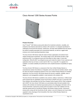 Cisco Aironet 1200 Series Access Points Product Overview