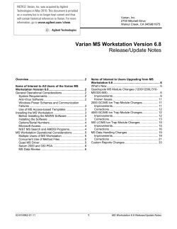 Varian MS Workstation Version 6.8 Release/Update Notes