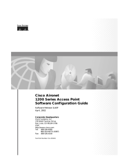 Cisco Aironet 1200 Series Access Point Software Configuration Guide