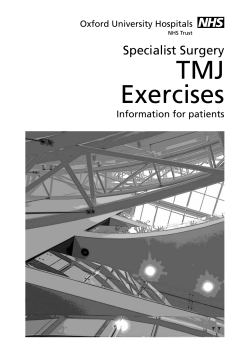 TMJ Exercises Specialist Surgery Information for patients