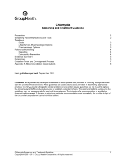 Chlamydia Screening and Treatment Guideline