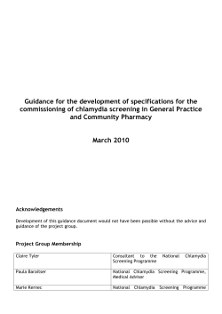 Guidance for the development of specifications for the