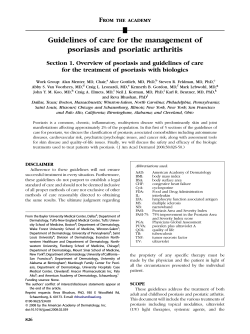 Guidelines of care for the management of psoriasis and psoriatic arthritis F