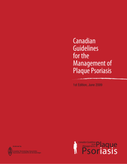 Psor iasis Canadian Guidelines