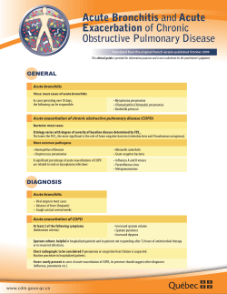 Acute Bronchitis and Acute Exacerbation of Chronic Obstructive Pulmonary Disease GENERAL
