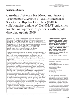 Canadian Network for Mood and Anxiety Treatments (CANMAT) and International