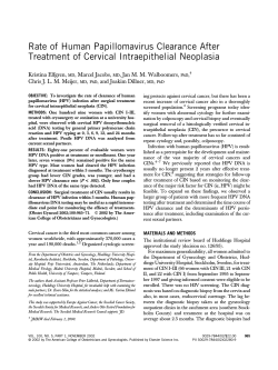 Rate of Human Papillomavirus Clearance After Treatment of Cervical Intraepithelial Neoplasia