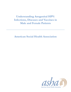 Understanding Anogenital HPV: Infections, Diseases and Vaccines in Male and Female Patients