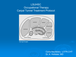 LSUHSC Occupational Therapy Carpal Tunnel Treatment Protocol Carla Saulsbery  LOTR,CHT