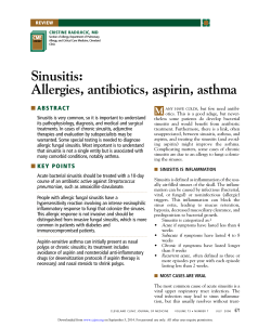 Sinusitis: Allergies, antibiotics, aspirin, asthma M ■