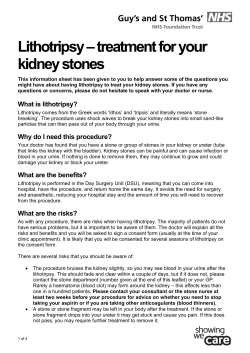Lithotripsy – treatment for your kidney stones
