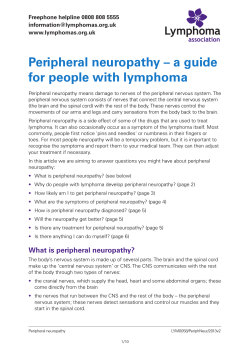 Peripheral neuropathy – a guide for people with lymphoma