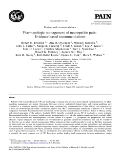 Pharmacologic management of neuropathic pain: Evidence-based recommendations