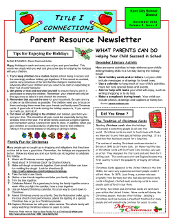 Parent Resource Newsletter T I