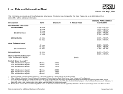 Loan Rate and Information Sheet