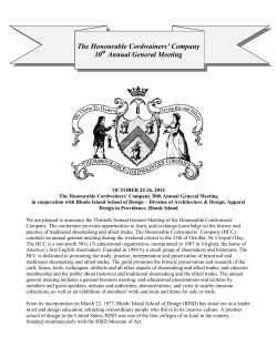 The Honourable Cordwainers’ Company 30 Annual General Meeting