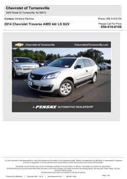 Chevrolet of Turnersville 2014 Chevrolet Traverse AWD 4dr LS SUV 856-516-6100 Contact: