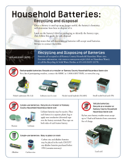 Household Batteries: Recycling and disposal