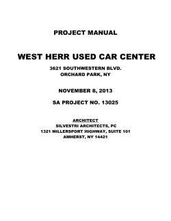 WEST HERR USED CAR CENTER  PROJECT MANUAL NOVEMBER 8, 2013