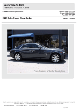 Sanfer Sports Cars 2011 Rolls-Royce Ghost Sedan Contact: