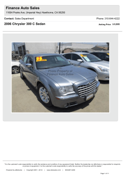 Finance Auto Sales 2006 Chrysler 300 C Sedan Contact: