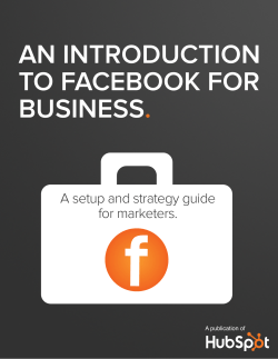 f AN INTRODUCTION TO FACEBOOK FOR BUSINESS