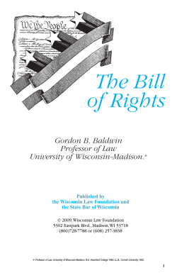 The Bill of Rights Gordon B. Baldwin Professor of Law