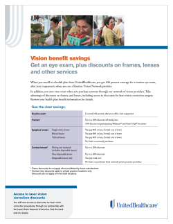 Vision benefit savings  and other services