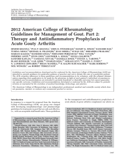 2012 American College of Rheumatology Therapy and Antiinflammatory Prophylaxis of